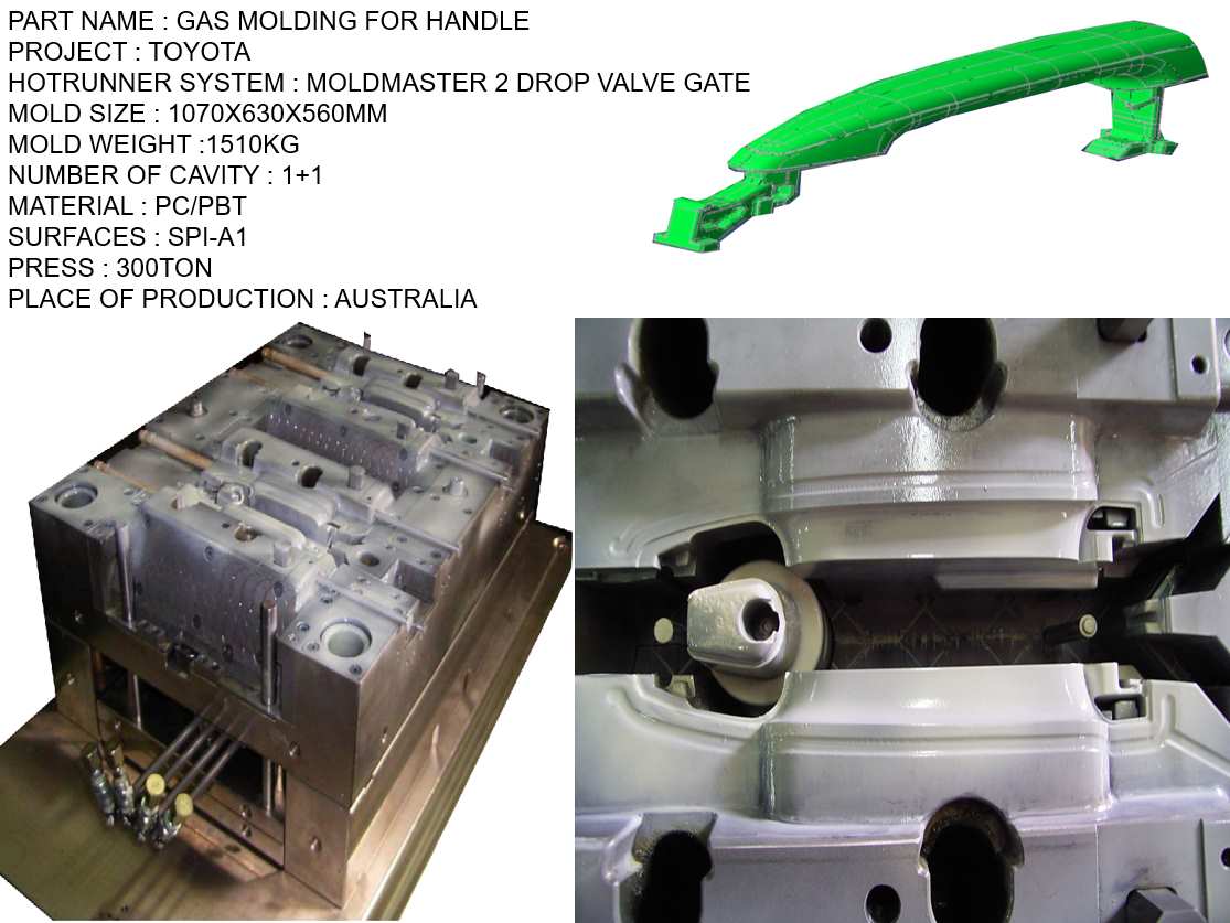 TOYOTA GAS MOLDING FOR HANDLE 車門把手模具